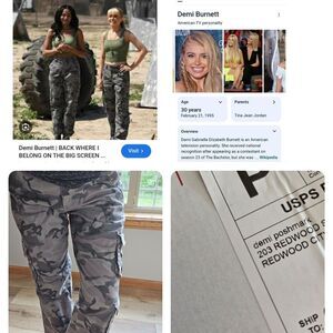 Abercrombie & Fitch TV DEMI BURNETTS Trousers Relaxed Fit Camo Pants Y2k Insta